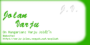 jolan varju business card